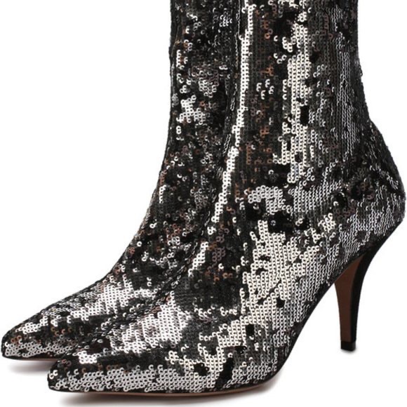 Valentino Liquid Metal Glow Sequin Booties